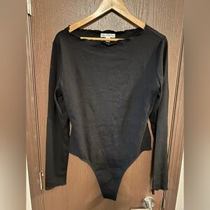 NWT And Now This Black Long Sleeve Thong Bodysuit XL